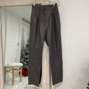 Vintage Genuine Leather Pleated Pant